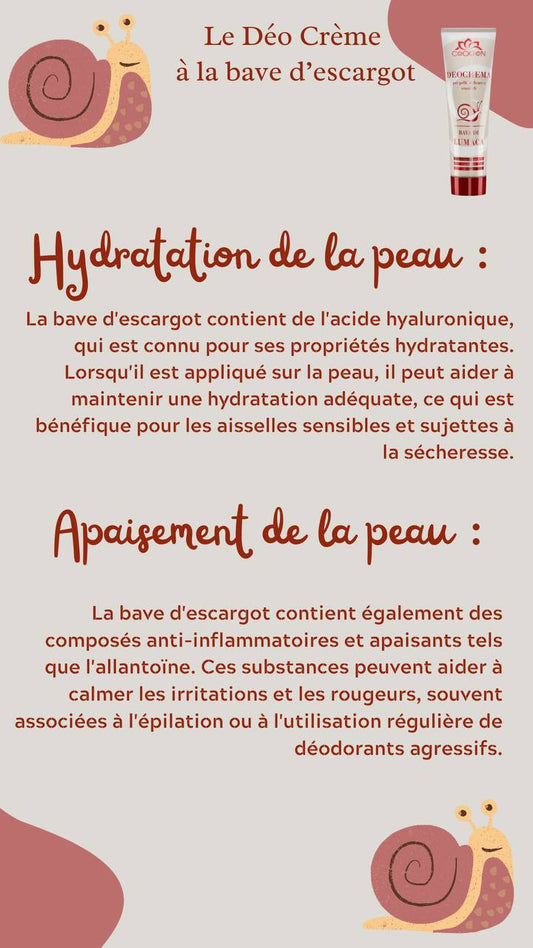 BV11B-Déodorant crème Naturel et hypoallergénique à la Bave d’Escargot