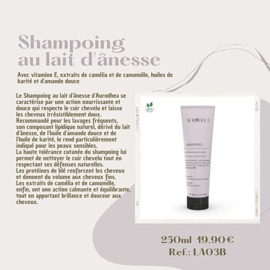 LA03B-Shampoing au lait d'ânesse pour les cheveux délicats et sensibles