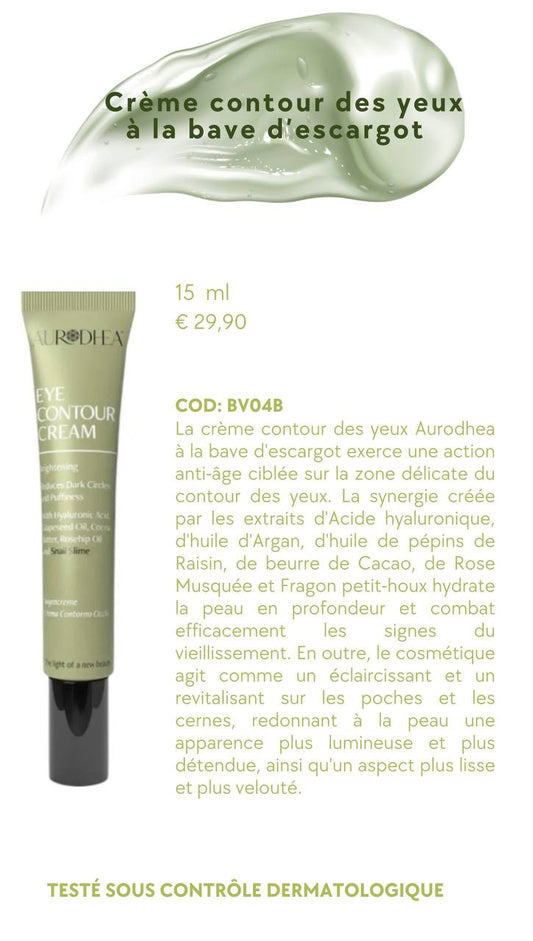 BV04B-Crème contour des yeux anti-âge à la bave d’Escargot