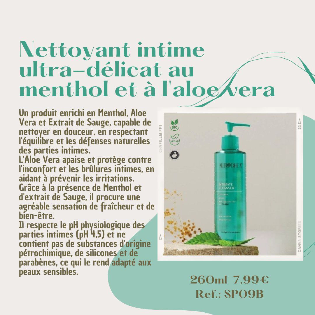 SP03B-Nettoyant intime Bio protège contre l'inconfort et les brûlures intimes à l’aloe Vera