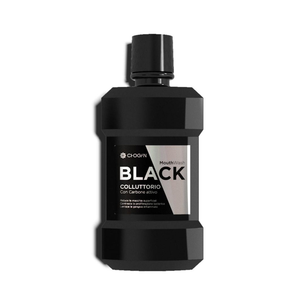 BLK04-Bain de bouche Black contre les bactéries, la mauvaise haleine et l'inflammation des gencives au charbon actif