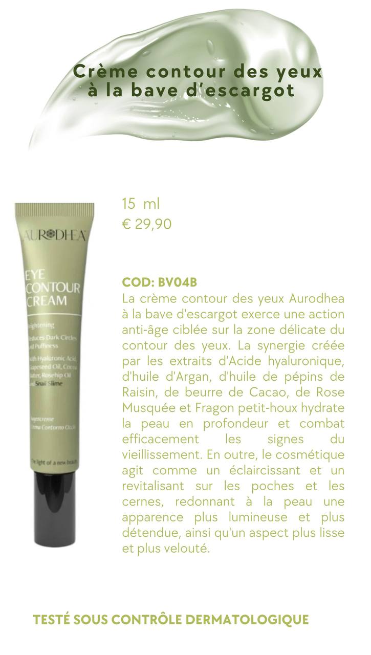 BV04B-Crème contour des yeux anti-âge  à la bave d’Escargot